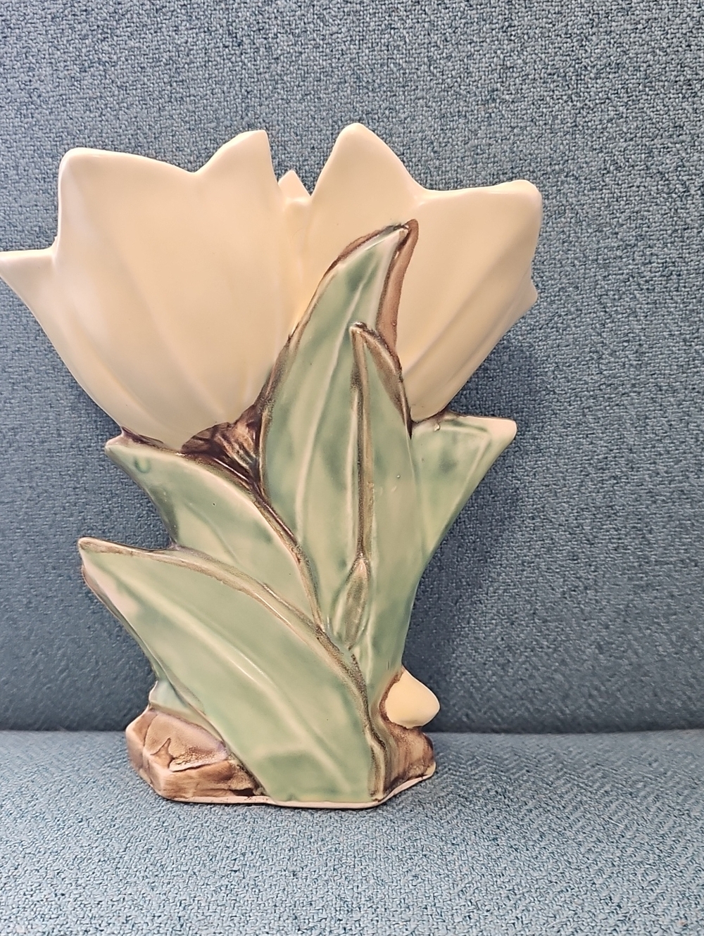 Mccoy Ceramic Tulip Vase in Cream and Mint